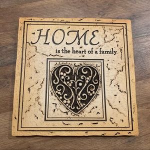 Beautiful rustic “home is the heart of the family” wall decor plaque